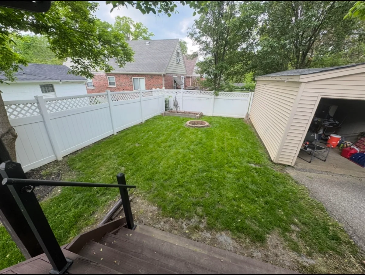 Backyard before the fire-pit garden was installed