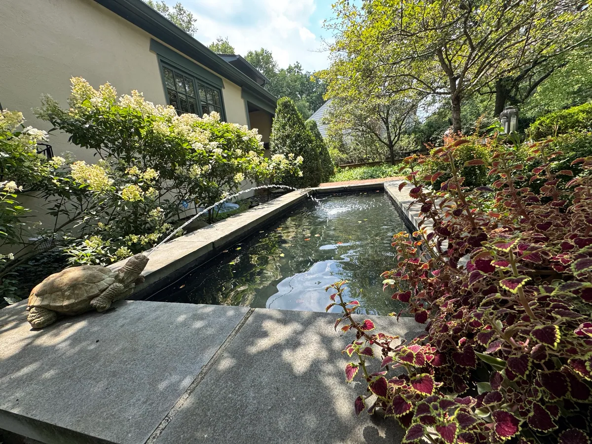 Koi pond garden in Terrace Park, OH completed by Queen City Hardscapes